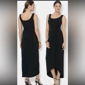 Ralph Lauren front knot jersey dress black sz 2
